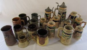 Selection of German steins and other tankards