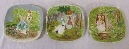 3 Beswick 'Scenes from Beatrix Potter' plates 1979, 80 and 81 19.5 cm x 19.5 cm