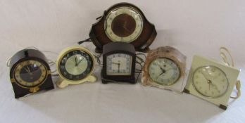 Westclox clock & 5 Smith Sectric clocks