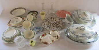 2 boxes of assorted ceramics and glassware inc Royal Albert 'Old Country roses', Wedgwood, Ruth