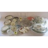 2 boxes of assorted ceramics and glassware inc Royal Albert 'Old Country roses', Wedgwood, Ruth