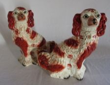 Pair of Staffordshire dogs H 30 cm (one with crack)