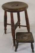 Wooden stool and milking stool