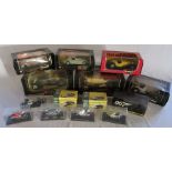 Selection of Burago cars, other die cast cars inc Corgi and die cast motorbikes