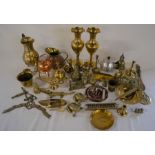 Various items of copper & brass & an atom magazine rack