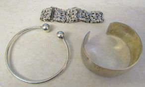 3 silver bracelets / bangles total weight 83.7 g / 2.69 ozt