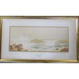 Julius Olsson (1864-1942) framed watercolour 'The Restless surf' 73 cm x 41 cm (size including