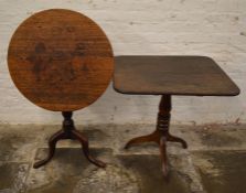 2 19th century oak pedestal tables