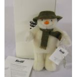 Steiff and Danbury Mint The Snowman 30th anniversary, mohair, H 26 cm complete with box and