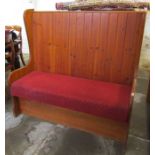 Pine  seat / settle H 123 cm L 131 cm