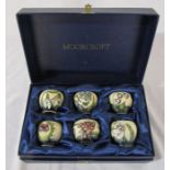 Moorcroft boxed set of 6 egg cups from 2001 featuring spring flowers