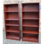 Pair of large modern bookcases height 190cm width 80cm