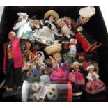 Box of tourist dolls in vintage costumes