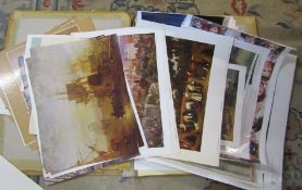 Portfolio of assorted unframed prints (approximately 75)