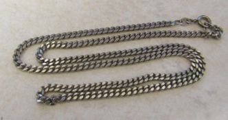 Silver curb chain necklace weight 15.6 g /  0.50 ozt L 50 cm
