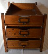 Early 20th century stationery drawer set Ht 35cm L 32cm D 43cm