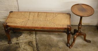 Rush seated stool & a wine table