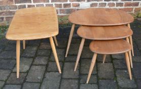 Nest of 3 Ercol Pebble tables & an Ercol coffee table