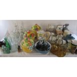 3 boxes of assorted ceramics and glassware inc Johnson Brothers