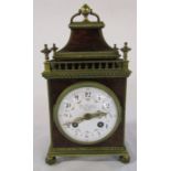 Chas Frodsham 27 South Molton Street London mantel clock with painted enamel dial c.1900 H 26 cm