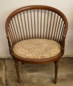 Edwardian crinoline chair with box wood stringing & fluted legs