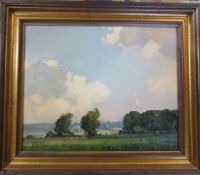 Herbert Rollett (1872-1932) framed oil on board by Lincolnshire artist Herbert Rollett 'In summer