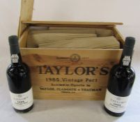 Case of 12 bottles of Taylor's vintage port 1985 (opened for the first time on the premises of