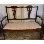 Late Victorian mahogany 2 setter sofa