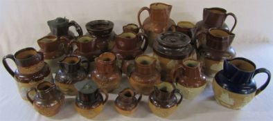 Collection of Doulton Lambeth harvest / hunting jugs etc (2 boxes)