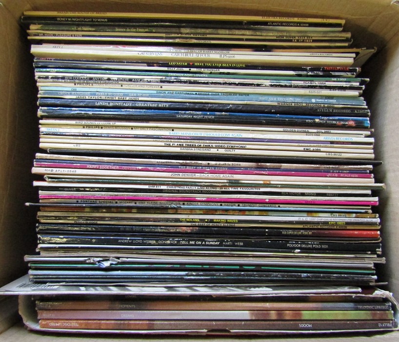 Box of assorted 33 rpm LPs including The Beatles Abbey Road, James Taylor, Barbra Streisand, John - Image 3 of 3