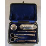 Boxed silver manicure set Birmingham 1912