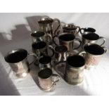 12 Sheffield plate tankards