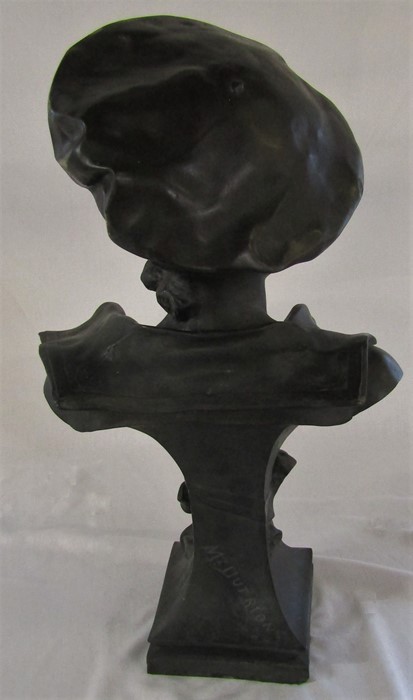 After M Dutrion - bronze effect bust 'La Canotiere par Dutrion' H 60 cm (chip to cap) - Image 6 of 6