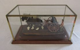 Cased limited edition model of a horse drawn seed drill 94/850 by Judy Boyt 1987 L 35 cm H 18 cm D