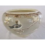 Japanese bowl decorated with blossom and a bird H 12 cm