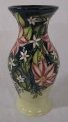 Boxed Moorcroft vase 'Traveller's joy' pattern 2003 signed TW H 20 cm
