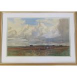 Sidney Dennant Moss (1885-1946) framed watercolour landscape of a traditional agricultural scene