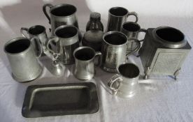 Collection of period pewter ware inc hammered pewter