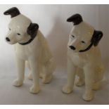 Pair of HMV style ceramic dogs Ht 17cm