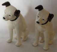 Pair of HMV style ceramic dogs Ht 17cm