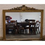 19th century ornate gilt gesso moulded wall mirror Ht 107cm W 121cm
