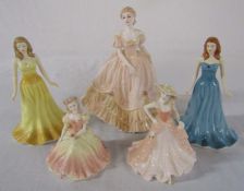 Royal Doulton and Coalport figurines - Ladies of fashion Louisa, Deputantes Beth and Birthday wishes