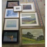 Assorted prints inc The brightness of the sea by Mullie-Kurzwelly & and Artist's proof print Evening