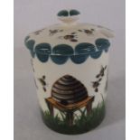 Griselda Hill Pottery Wemyss bee hive honey / preserve jar and lid, signed G Hill Pottery Wemyss