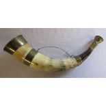 Hunting horn with brass mounts