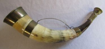 Hunting horn with brass mounts