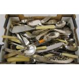 Box of assorted silver plated cutlery