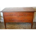 Edwardian chest of drawers with swan neck handles L 122cm D 59cm H77cm