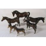 Various Beswick bay horses and foals (tallest H 15 cm)
