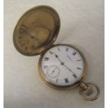 9ct gold Waltham full hunter pocket watch no 19338750, Dennison watch case, total weight 91.7 g,